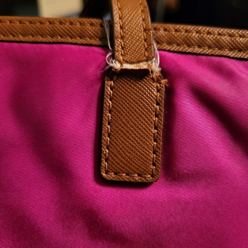 Michael Kors Fuchsia Tote With Silver Hardware & Finishings - Picture 11 of 15